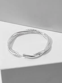 ESBERRY 1枚可调节双藤蔓设计戒指，S925纯银和铂金色，优雅珠宝，适合日常佩戴 - 銀色 - 查看 3