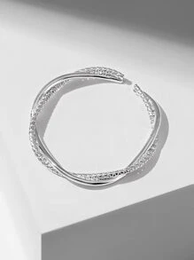 ESBERRY 1枚可调节双藤蔓设计戒指，S925纯银和铂金色，优雅珠宝，适合日常佩戴 - 銀色 - 查看 4