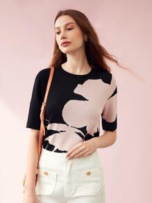 MOTF PREMIUM Top con estampado floral mezcla de viscosa