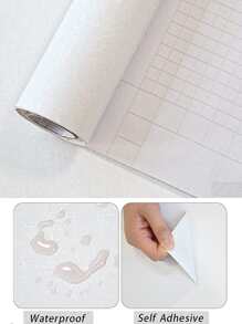 1張白色絲綢家居裝飾貼紙,適用於櫥櫃、桌子、椅子和房間牆壁 - 白色 - 查看 7