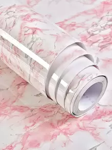 1 件粉色大理石自粘墙纸，用于橱柜桌子椅子背景墙的家居装饰，翻新贴纸可撕墙板，墙纸，壁纸，春季装饰物品刷新您的家，拉玛装饰贴纸
