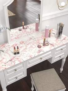 1 件粉色大理石自粘墙纸，用于橱柜桌子椅子背景墙的家居装饰，翻新贴纸可撕墙板，墙纸，壁纸，春季装饰物品刷新您的家，拉玛装饰贴纸