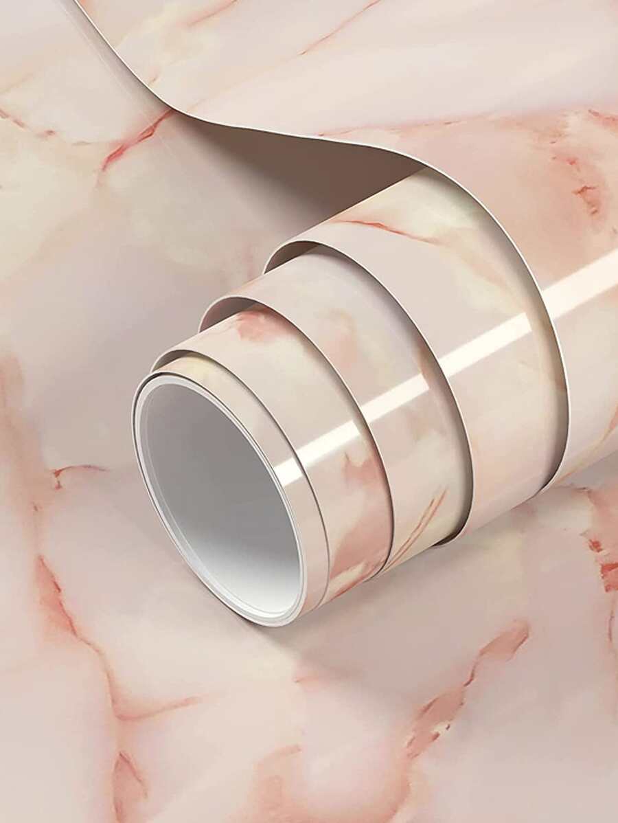 1 Giấy Dán Tường PVC, Cuộn Keo Dán Tường Hoa Văn Đá Cẩm Thạch Cho Gia Đình - Hồng - Xem 1