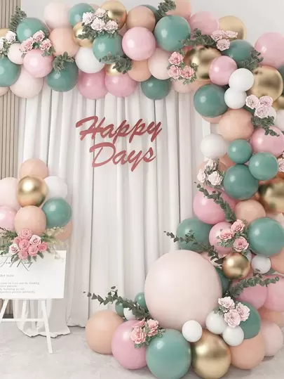 113入組/套乳膠氣球花環派對用混色氣球拱門