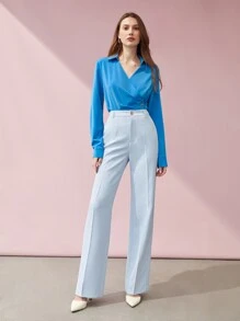 MOTF PREMIUM Quần ống đứng - Màu xanh nhạt - Xem 2