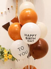 32pcs/set Latex Pull Flag & Balloon Set, Vintage Mixed Color Balloon Kit For Party - Multicolor - View 2