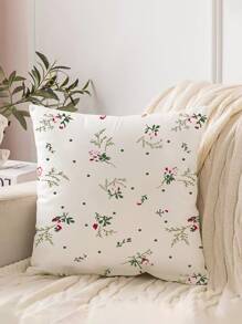 1入組花卉圖案織物裝飾抱枕套 - 彩色 - 查看 1