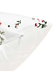 1入組花卉圖案織物裝飾抱枕套 - 彩色 - 查看 2