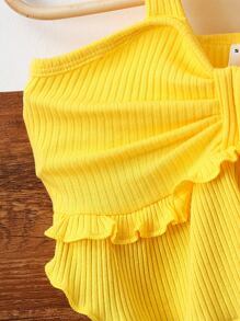 SHEIN Cô Gái Trẻ Viền mặt trước Cami ngọn & Ren hoa Che phủ Váy - Nhiều màu - Xem 3