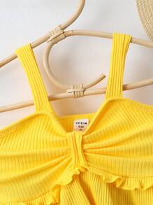 SHEIN Cô Gái Trẻ Viền mặt trước Cami ngọn & Ren hoa Che phủ Váy - Nhiều màu - Xem 4