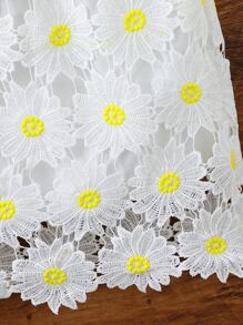 SHEIN Cô Gái Trẻ Viền mặt trước Cami ngọn & Ren hoa Che phủ Váy - Nhiều màu - Xem 5