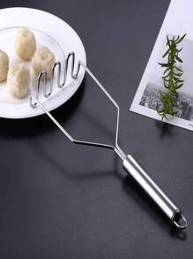 1 pieza Utensilio de cocina para puré de patata de acero inoxidable patata clásico para cocina - Plateado - Ver 1