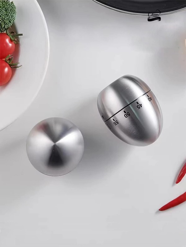 1pc Stainless Steel Timers, Egg Design Electronic Stopwatch Timer For