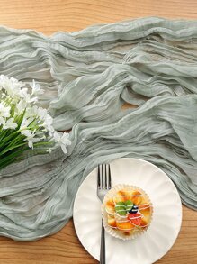 Á hậu bàn màu xanh lá cây, Á hậu bàn bếp xếp li Polyester cho gia đình - màu xanh lá - Xem 6