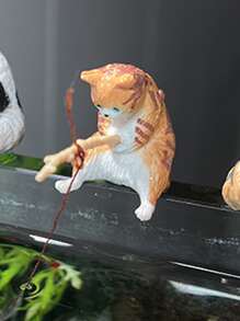 1pc Cartoon Cat Design Random Fish Tank Ornament For Aquarium For Decoration - Multicolor - View 3