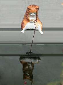 1pc Cartoon Cat Design Random Fish Tank Ornament For Aquarium For Decoration - Multicolor - View 4