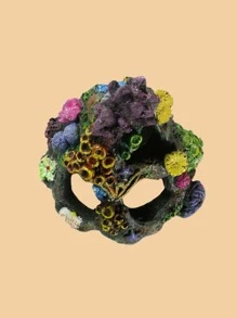 1pc Coral Island Design Fish Tank Ornament - Multicolor - View 3