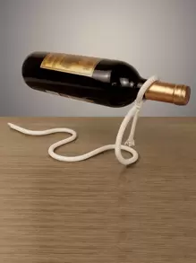 1pc Iron Wine Storage Rack, Creative Rope Design Storage Rack For Wine - White - View 1