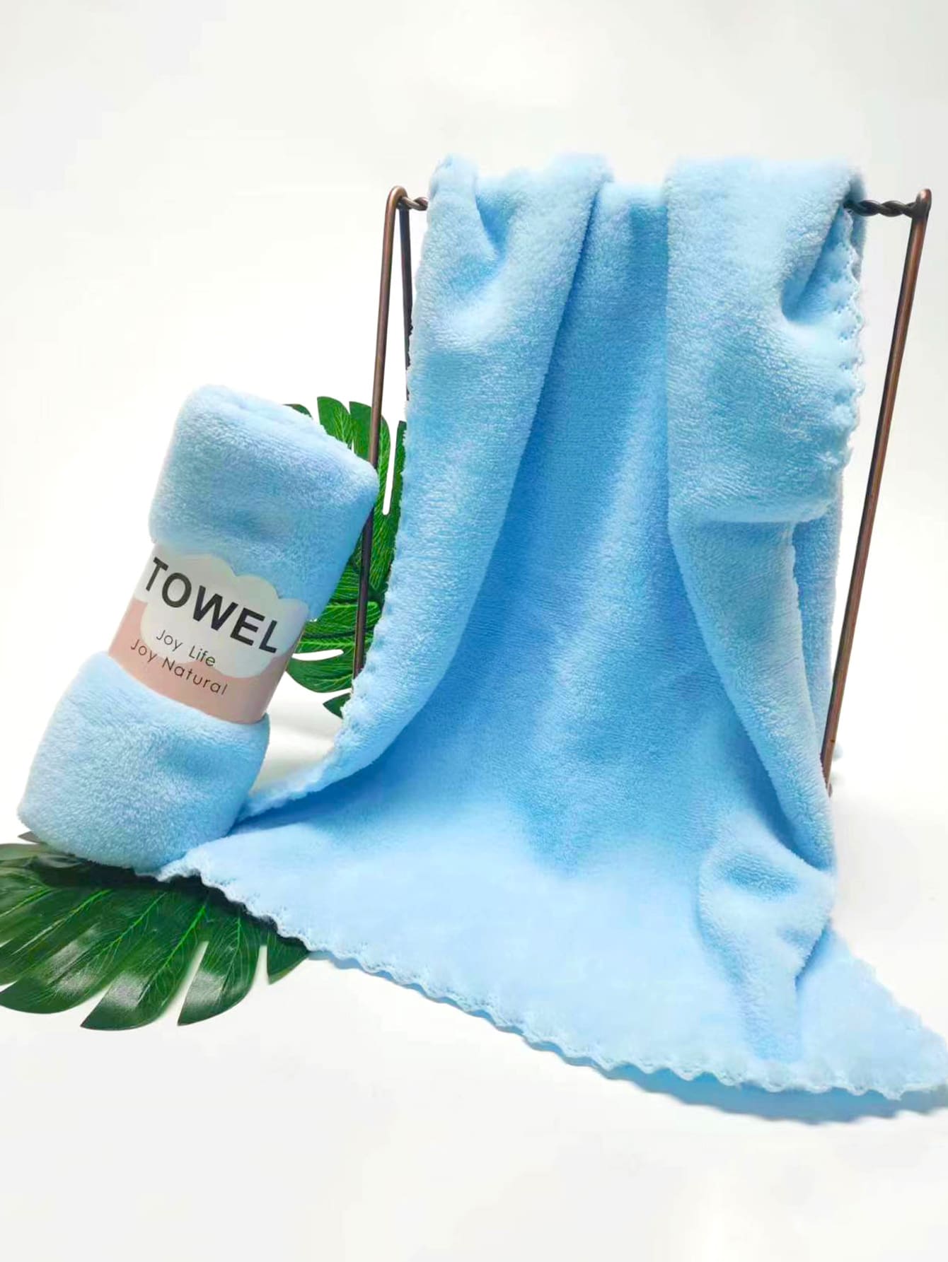 1pc Polyester Face Towel,  Neutral Blue Absorbent Facial Cleaning Cloth For Bathroom - Blue - View 1