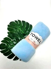 1pc Polyester Face Towel,  Neutral Blue Absorbent Facial Cleaning Cloth For Bathroom - Blue - View 2