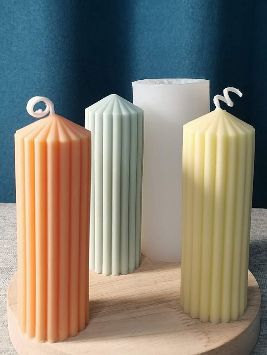 1入組圓柱形DIY矽膠模具用於DIY簡單白色幾何形狀矽膠模具