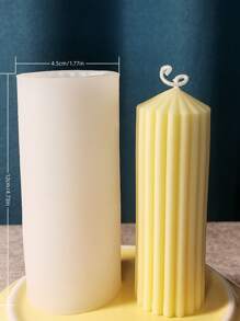 1入組圓柱形DIY矽膠模具用於DIY簡單白色幾何形狀矽膠模具