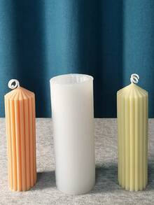 1入組圓柱形DIY矽膠模具用於DIY簡單白色幾何形狀矽膠模具