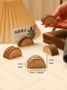 5入組/套木頭卡創意木樁設計卡包適用於派對 - 黃色 - 查看 3