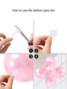4 cái/bộ PP Keo bong bóng , Chấm keo Cho bữa tiệc - trắng - Xem 3