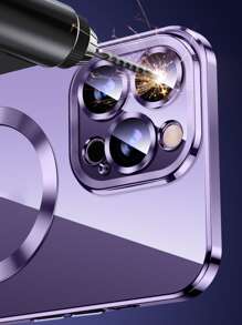 Hadaasi Electroplated Magnetic Brushed Space Case With Built-In Lens Protector, Ultra-Thin Phone Case Compatible With Apple 17 Pro/17 Pro Max/17 Air/17/16 Pro/16 Pro Max/16 Plus/16/15 Pro/15 Pro Max/15 Plus/15/14 Pro/14 Pro Max/14 Plus/14/13 Pro/13 Pro Max/13/12 Pro/12 Pro Max/12/11 Pro Max/11/11 Pro, Dark Purple Waterproof Shockproof Anti-Fall Scratch Resistant