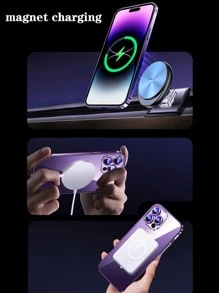 Hadaasi Electroplated Magnetic Brushed Space Case With Built-In Lens Protector, Ultra-Thin Phone Case Compatible With Apple 17 Pro/17 Pro Max/17 Air/17/16 Pro/16 Pro Max/16 Plus/16/15 Pro/15 Pro Max/15 Plus/15/14 Pro/14 Pro Max/14 Plus/14/13 Pro/13 Pro Max/13/12 Pro/12 Pro Max/12/11 Pro Max/11/11 Pro, Dark Purple Waterproof Shockproof Anti-Fall Scratch Resistant