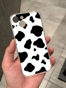 Carcasa De Teléfono Con Estampado De Vaca Compatible Con Iphone 11, Iphone 13, Iphone 14 Pro Max - Blanco y Negro - Ver 2