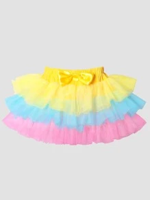 Toddler Girls Mesh Overlay Bow Front Skirt - Multicolor - View 3