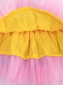 Toddler Girls Mesh Overlay Bow Front Skirt - Multicolor - View 5