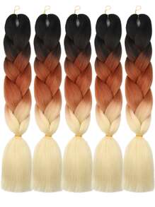 Gói 1 Bím Tóc Lớn 24Inch Thích Hợp Cho Phụ Nữ Và Trẻ Em Ngày Lễ Hàng Ngày Và Cosplay Bện Màu Nâu Ombre Nhiều Màu Thời Trang tổng hợp Tóc Móc Phần Mở Rộng Tóc Hữu Ích Và Khéo léo Tóc Nhiệt Độ Cao - Nhiều màu - Xem 5
