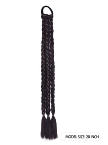 Extensiones De Trenzas Sintéticas Resistentes Al Calor Y De Colores Con Bandas De Goma, Pelo Sintético Trenzado De 20 Pulgadas Y Accesorios De Cola De Caballo Para Mujeres, Niñas, Niños, Fiestas De Cosplay De Resaltados Y Disfraces - Marrón Chocolate - Ver 2