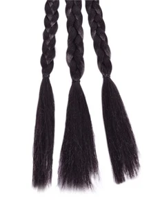 Extensiones De Trenzas Sintéticas Resistentes Al Calor Y De Colores Con Bandas De Goma, Pelo Sintético Trenzado De 20 Pulgadas Y Accesorios De Cola De Caballo Para Mujeres, Niñas, Niños, Fiestas De Cosplay De Resaltados Y Disfraces - Marrón Chocolate - Ver 3