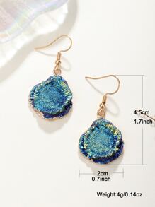 Asymmetric Drop Earrings For Women Daily Wear - Multicolor - View 3
