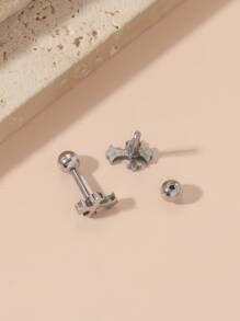 Bông tai chéo - Bạc - Xem 2