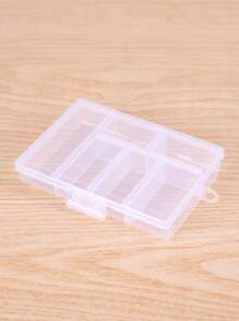 1pc Plastic Storage Box, Clear Multi-function Storage Box With 6pcs Slot For Daily - Clear - View 3