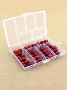 1pc Plastic Storage Box, Clear Multi-function Storage Box With 6pcs Slot For Daily - Clear - View 7
