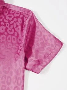 Manfinity Homme Men Leopard Jacquard Shirt - Hot Pink - View 4