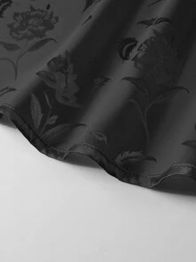 Manfinity Homme 男士花卉圖案提花緞面襯衫