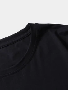 ROMWE MEN Grunge Punk Tops Nam Con số Slogan Đường phố - màu đen - Xem 3