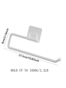 1pc Punch-free Plastic Kitchen Tissue Storage Rack, Minimalist White Tissue Storage Rack For Kitchen - White - View 2