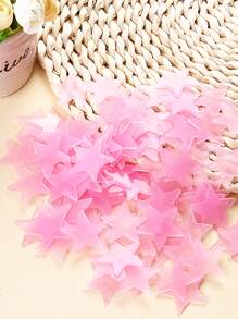 100 件/套塑料墙贴，现代夜光星形家居墙贴，贴纸，墙贴，乙烯基贴花，家居装饰，春季装饰品，让您的家焕然一新，节日装饰贴纸礼物生日毕业学校装饰学校惊喜宿舍装饰返校房间装饰学校用品 - 粉色 - 查看 2