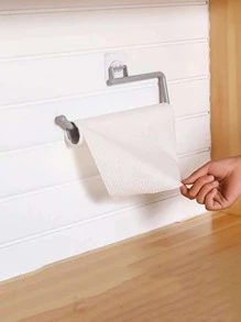 1pc Punch-free Plastic Kitchen Tissue Storage Rack, Minimalist White Tissue Storage Rack For Kitchen - White - View 5