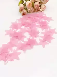 100 件/套塑料墙贴，现代夜光星形家居墙贴，贴纸，墙贴，乙烯基贴花，家居装饰，春季装饰品，让您的家焕然一新，节日装饰贴纸礼物生日毕业学校装饰学校惊喜宿舍装饰返校房间装饰学校用品 - 粉色 - 查看 3