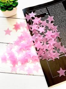 100 件/套塑料墙贴，现代夜光星形家居墙贴，贴纸，墙贴，乙烯基贴花，家居装饰，春季装饰品，让您的家焕然一新，节日装饰贴纸礼物生日毕业学校装饰学校惊喜宿舍装饰返校房间装饰学校用品 - 粉色 - 查看 5