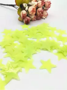 100pcs/Set Plastic Wall Sticker, Creativity Star Shaped Glow In The Dark Wall Decal For Decoration,Stickers,Wall Decal, Vinyl Decal For Home Decorations,Spring Decoration Items Refresh Your Home,Rama Decoration Stickers